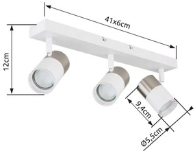 Globo 57851-3 - Faretto BRISBON 3xGU10/25W/230V bianco/cromo