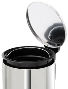 Pattumiera bagno in acciaio cromato con pedale e coperchio slim 3 lt
