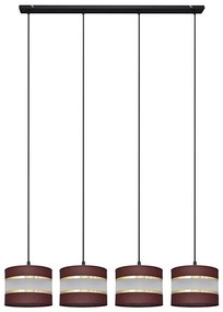 Lampadario a sospensione con filo HELEN 4xE27/15W/230V marrone/nero/oro