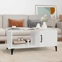 Tavolino da Salotto Bianco 90x50x40 cm in Legno Multistrato cod mxl 26147