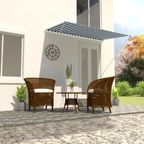 Tenda Da Sole Retrattile 250x150 Cm Blu E Bianco /