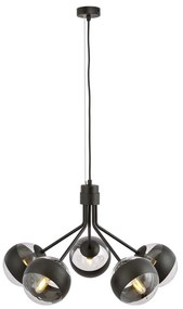 Lampadario Contemporaneo Orione Acciaio Nero 5 Luci E14 Ip20