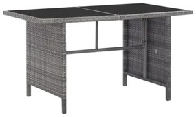 Set da Pranzo da Giardino 5 pz con Cuscini in Polyrattan Grigio