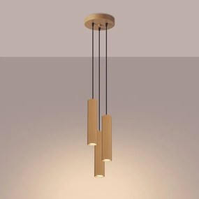 Sollux SL.1557 - Lampadario a sospensione con filo KARBON 3xGU10/10W/230V oro