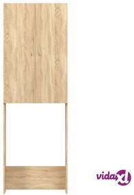 vidaXL Mobile per Lavatrice Rovere Sonoma 64x25,5x190 cm