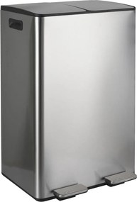 Cestino per la spazzatura color argento opaco in acciaio per raccolta differenziata/con pedale 2x30 l Aliya – Spirella