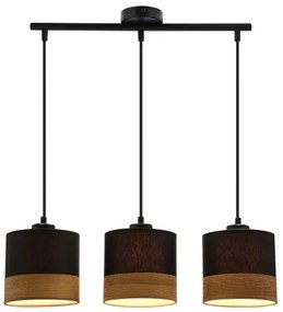 Lampadario a sospensione con filo PORTO 3xE27/60W/230V nero/marrone