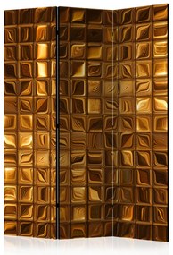 Paravento design Enigma maestà (3-parti) - elegante mosaico dorato