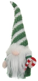 Gnomo Natale fermaporta 26 cm righe verde bianco