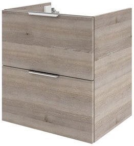Mobile da bagno sotto lavabo SENSEA Neo grigio / argento lucido L 60 x H 64 x P 48 cm 2 cassetti, lavabo non incluso