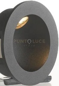 Segnapassi led onyx nero tondo 3w 420lm 4000k ip54 7,4x4,8cm