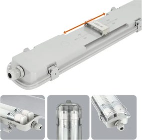 Apparecchio tecnico LED per tubi fluorescenti T8 2xG13/18W/230V 6500K IP65 127 cm