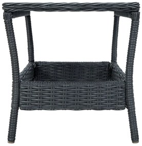 Set Divani da Giardino 3 pz con Cuscini Polyrattan Grigio Scuro