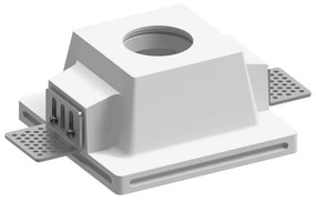 Portafaretto GU10 e MR16 in Gesso Pitturabile Quadrato Ø120x120 mm Materiale Gesso