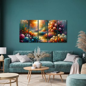 Quadri 5 pezzi – Sentiero solare nel giardino