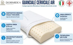Guanciale Memory Foam Forato Doppia Onda 67x42 cm - H 8/10 cm Sostegno Cervicale Dormidea Cervicale Air...