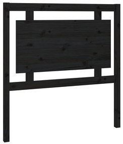 Testiera per letto nera 95,5x4x100 cm legno massello di pino