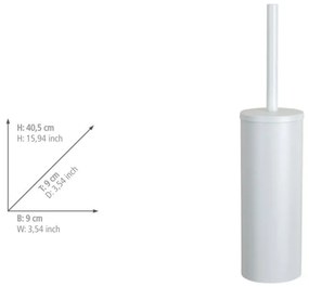 Scopino WC bianco opaco in acciaio inox Orea – Wenko