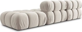 Divano componibile beige con rivestimento in velluto 282 cm Bellis – Micadoni