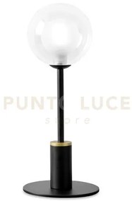 Cosmo lampada da tavolo 1 luce vetro trasparente struttura nera par...