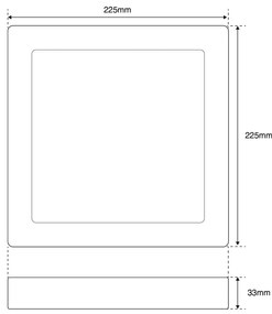 Plafoniera LED Slim Quadrata 20W 2.000lm no Flickering 225x225mm