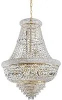 Lampadario Classico Dubai Metallo-Cristallo Ottone 24 Luci E14