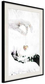 Poster  Give Me Your Heart  Cornice Quadri Cornice nera con pass-partout, Larghezza x Altezza Home decor 20x30