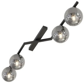 Plafoniera NATON 4xE14/10W/230V nero/fumé