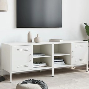 Mobili Tv 2pz Bianchi 68x39x50,5 Cm İn Acciaio /