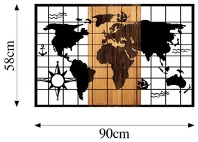 Decorazione da muro 90x58 cm mappa