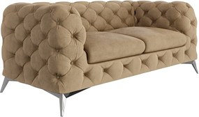 Divano marrone chiaro con rivestimento in velluto 185 cm Chelsea – Ropez