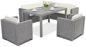 Set di mobili in technorattan Colorado Comida 7 grigio Bica