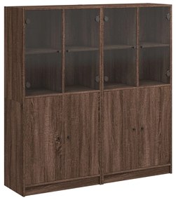 Libreria ante rovere marrone 136x37x142 cm in legno multistrato