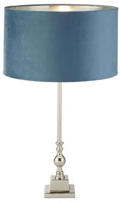 Searchlight EU81214TE - Lampada da tavolo WHITBY 1xE27/10W/230V blu/cromo