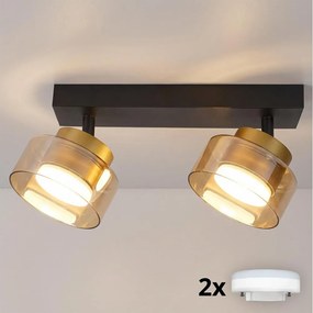 Brilagi - LED Faretto AURA LUX 2xGX53/30W/230V nero/oro