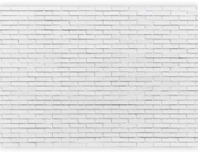 Carta da parati - Snow Brick - Pattern Imitating a Brick Wall in White Premium 250x175