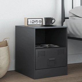 Comodino Antracite 34,5x39x44 Cm İn Acciaio /