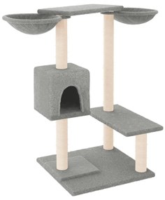 Albero per gatti con tiragraffi grigio chiaro 82 cm