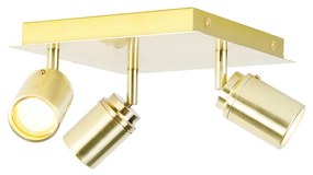 Faretto da bagno moderno in ottone quadrato a 3 luci IP44 - Ducha