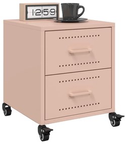 Comodini 2 Pz Rosa 36x39x43,5 Cm İn Acciaio /