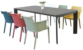 Tavolo da giardino 200x100x75 cm Connecticut alluminio grigio