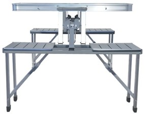 Tavolo da campeggio pieghevole con chairs bianco/cromo