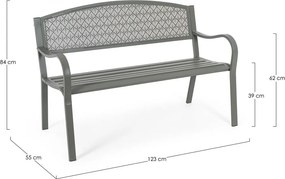 Panca da giardino color kaki in metallo Lizette – Bizzotto