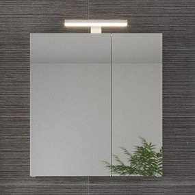 Kamalu - Specchio bagno contenitore 65 cm colore bianco opaco | LAC-EOLO-65