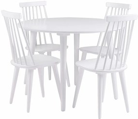 Tavolo da pranzo in legno di gomma bianco Lotte, ⌀ 106 cm Lotta - Rowico