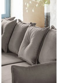 Divano letto angolare in velluto a coste marrone chiaro (angolo sinistro a forma di U) Lazy Lukka - Miuform