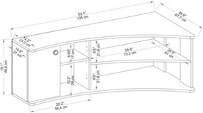 Mobile TV Ad Angolo Design Curvo Con 2 Ante Doris Bianco
