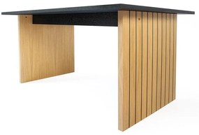 Tavolo da pranzo con piano in rovere 90x160 cm Stripe - Woodman
