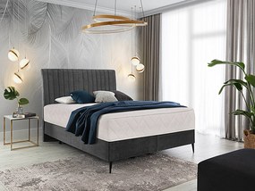 Letto matrimoniale boxspring Baviera - 180 x 200 cm , Tessuto grigio