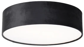 Plafoniera moderna nera 40 cm con interno dorato - Drum
